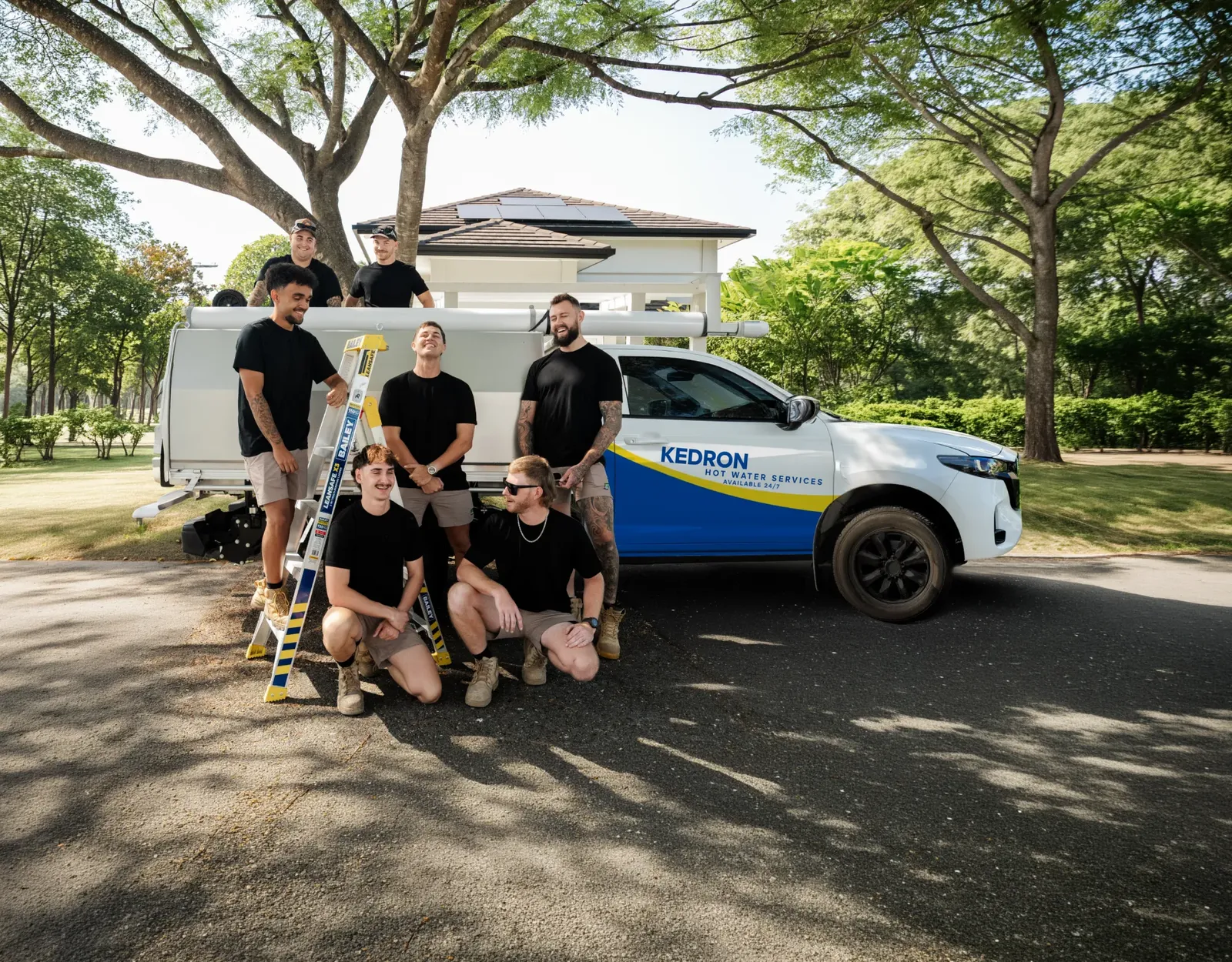 Kedron Hot Water Services team and ute